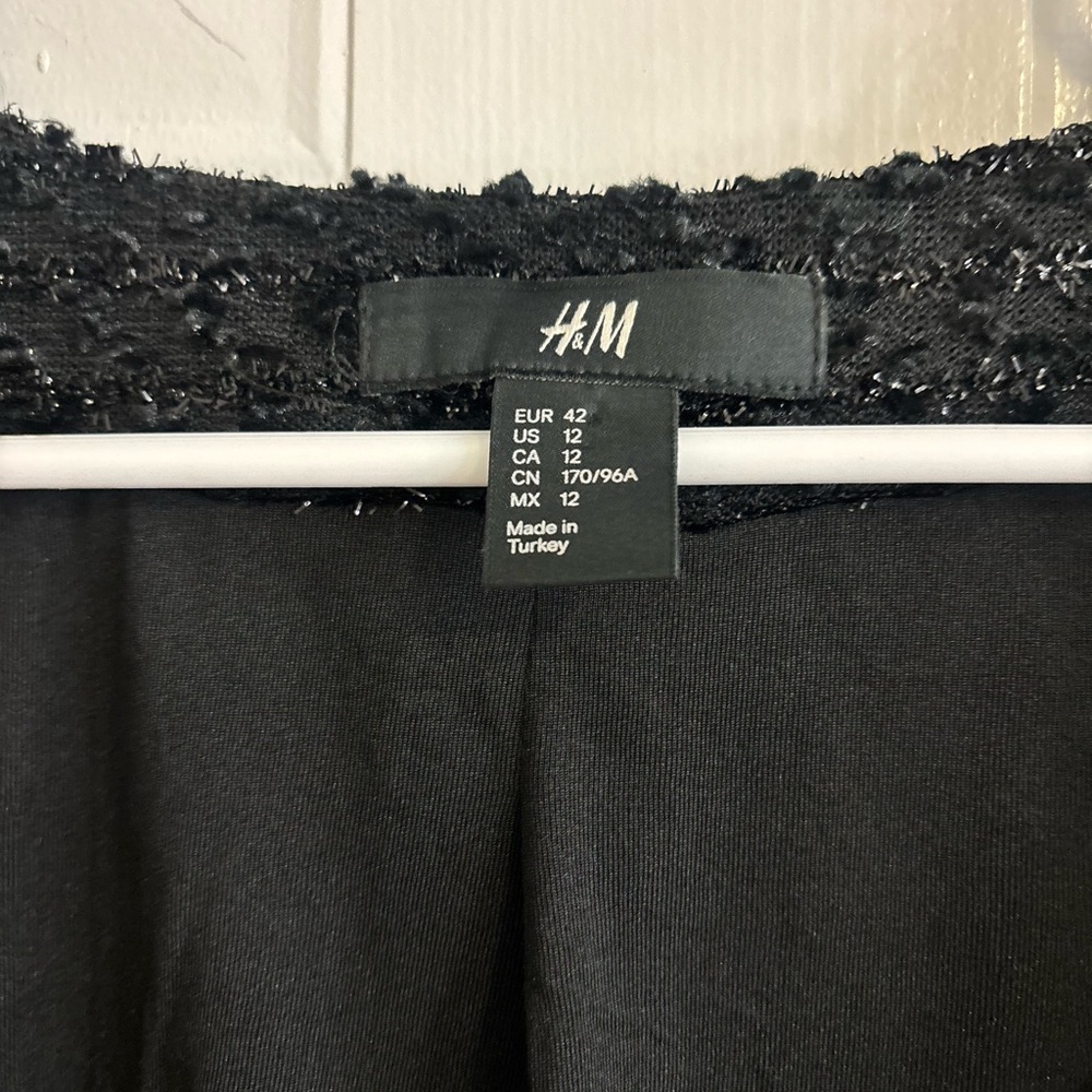H&M Black Textured Open-Front Women's Sweater Jacket - Picture 2 of 3